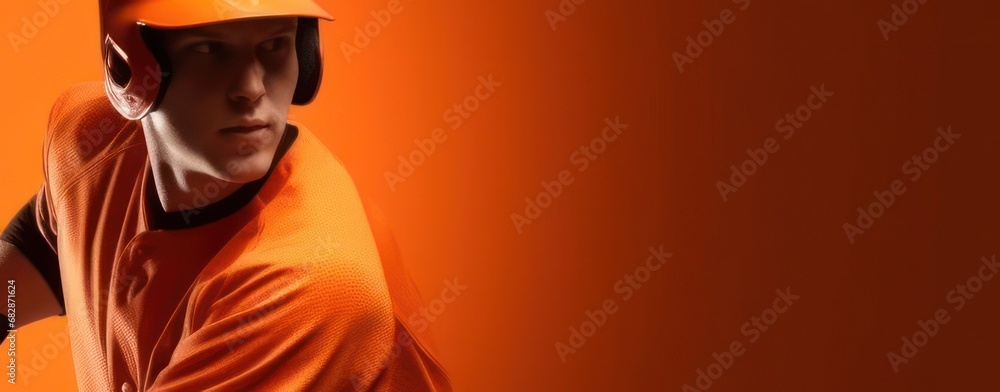 Poster baseball player in action swinging the bat with intensity and focus generative ai