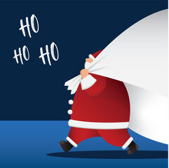 christmas card with santa vector illustration