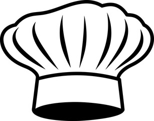 Chef cook hat silhouette icon in black color. Vector template.
