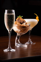 pairing sweet dessert with pornstar martini cocktail drink