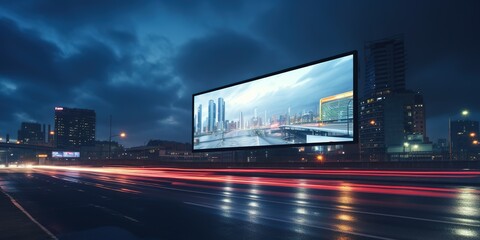 Huge LED billboard by the highway, an interactive advertising concept