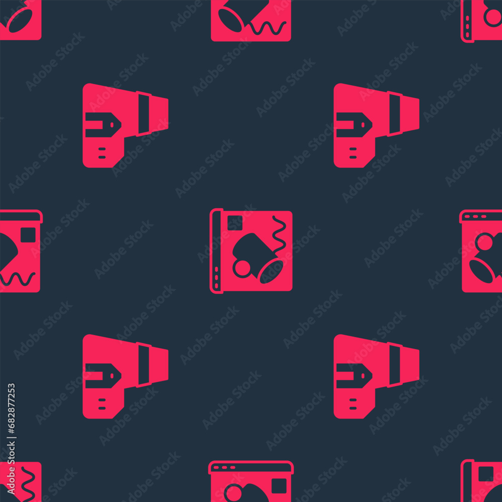Poster set power station plant and data visualisation on seamless pattern. vector