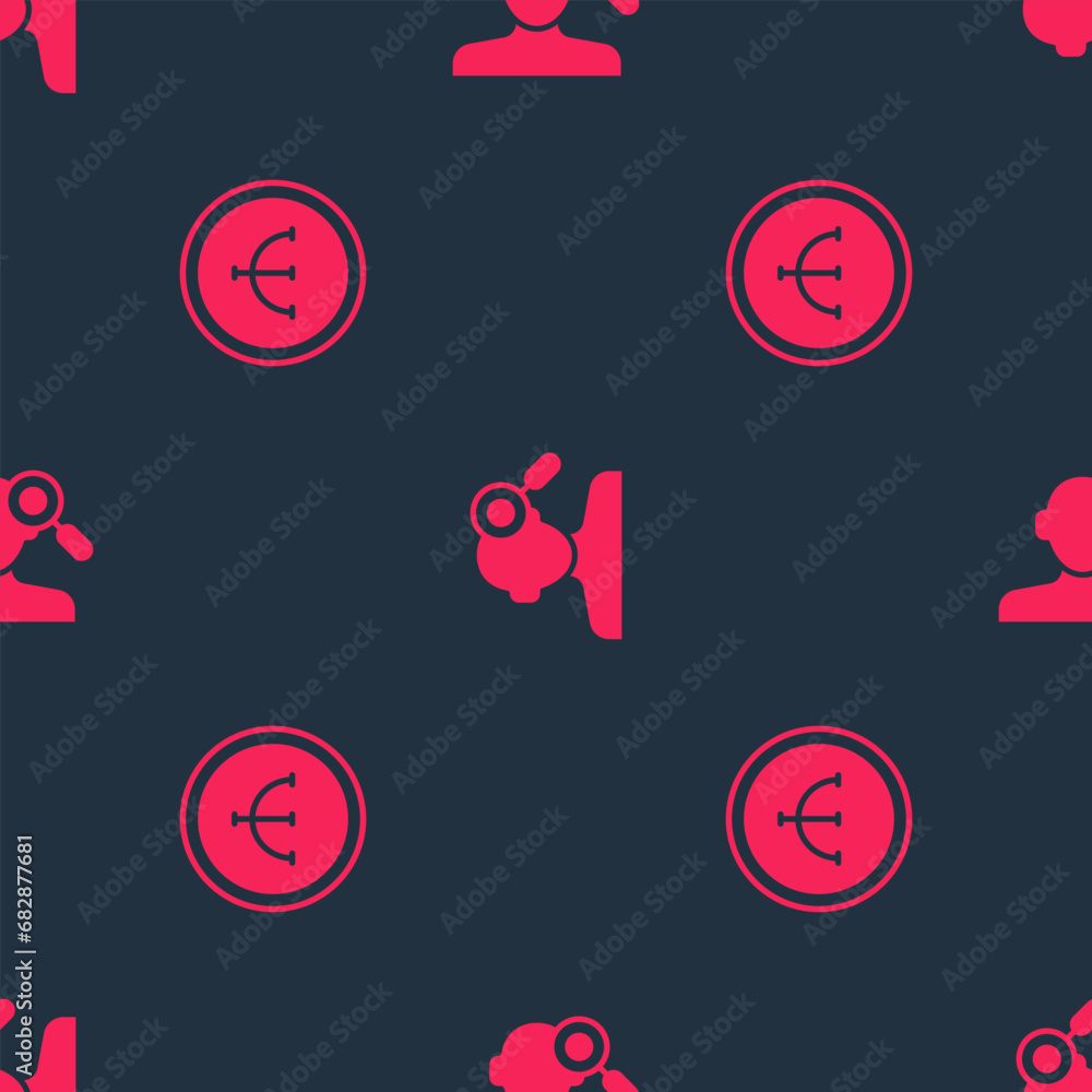 Poster set psychology and finding a problem in psychology on seamless pattern. vector