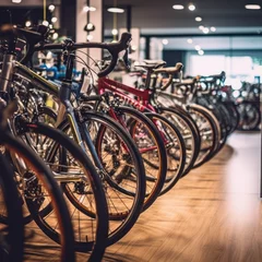 Crédence de cuisine en verre imprimé Vélo  Shiny bicycles. Sleek modern bicycles showcased 