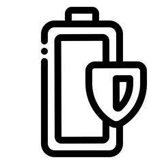 Battery Protection Line Icon