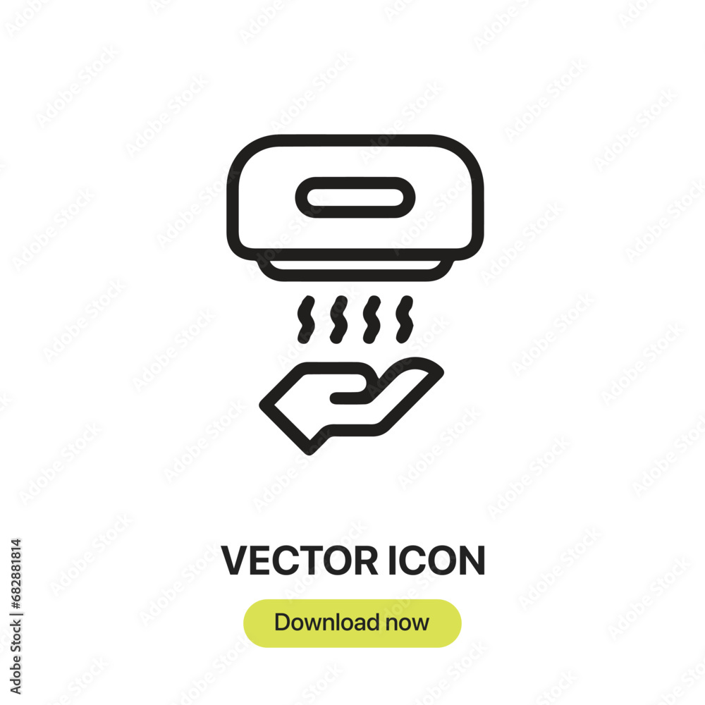 Fototapete hand dryer icon vector. linear-style sign for mobile concept and web design. hand dryer symbol illus