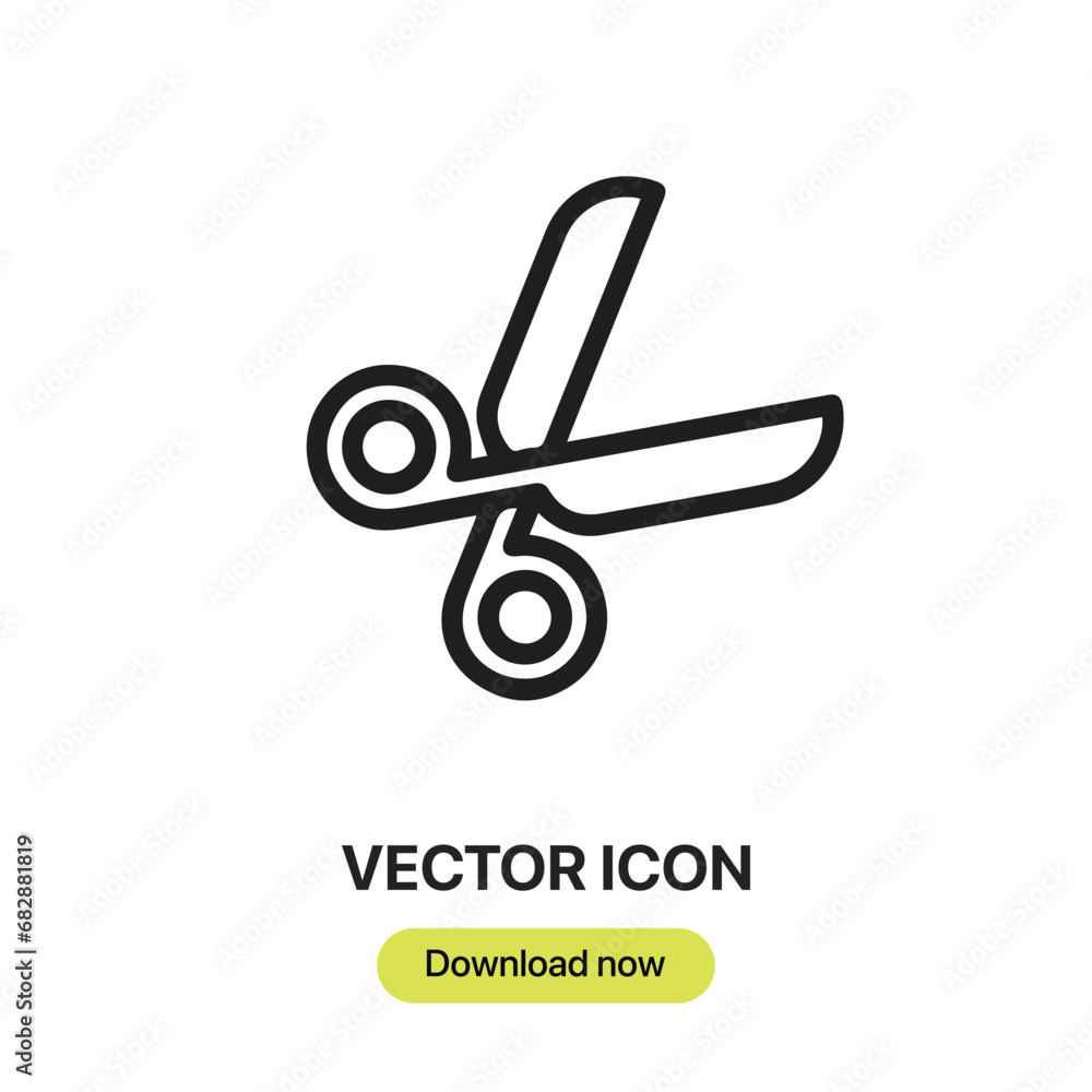 Poster scissors icon vector. linear-style sign for mobile concept and web design. scissors symbol illustrat