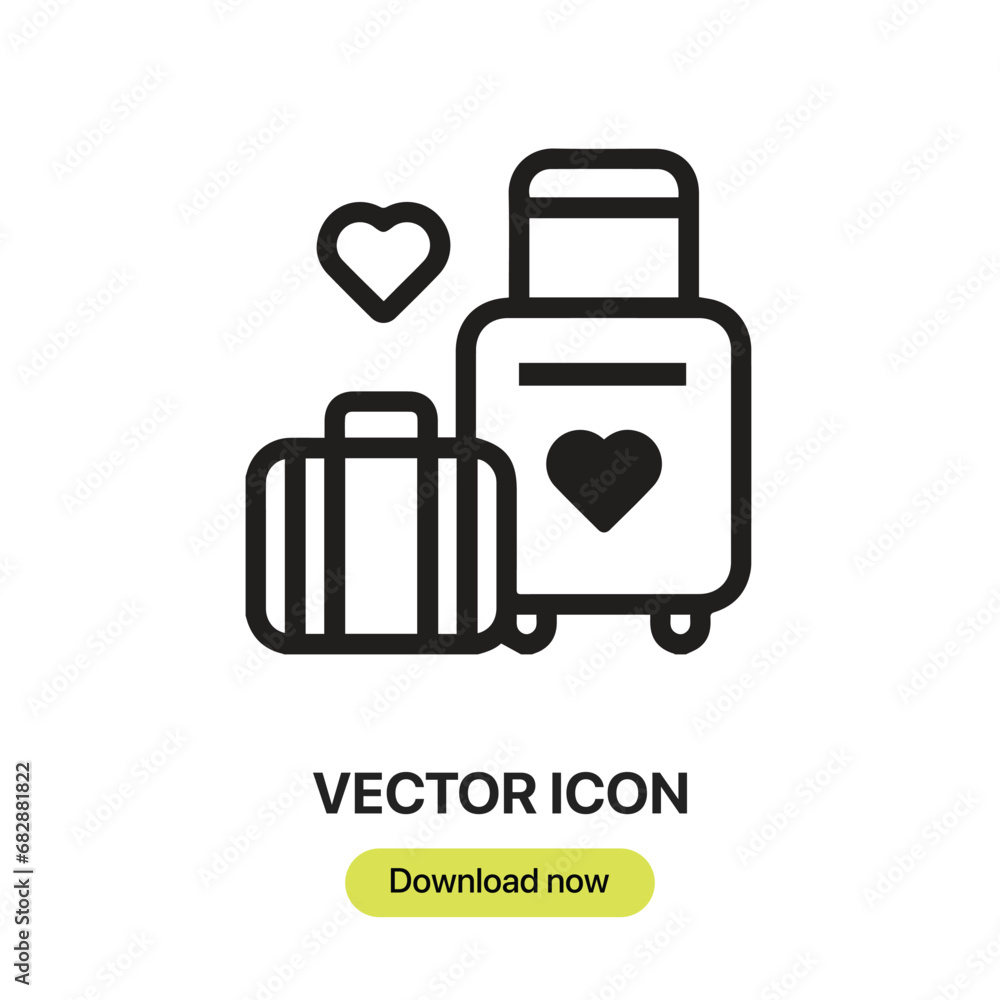Poster Travel icon vector. Linear-style sign for mobile concept and web design. Travel symbol illustration. Pixel vector graphics - Vector.	
