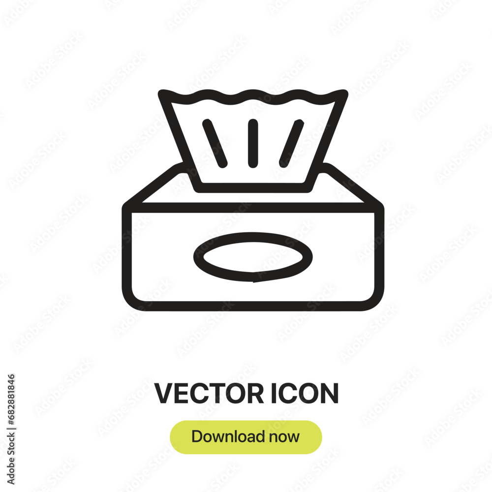 Aufkleber tissue box icon vector. linear-style sign for mobile concept and web design. tissue box symbol illus