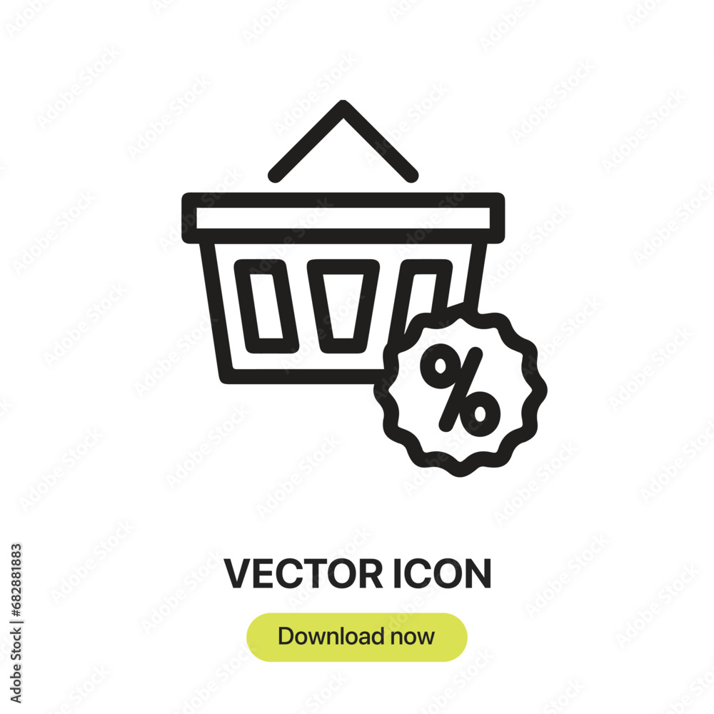 Poster shopping cart icon vector. linear-style sign for mobile concept and web design. shopping cart symbol