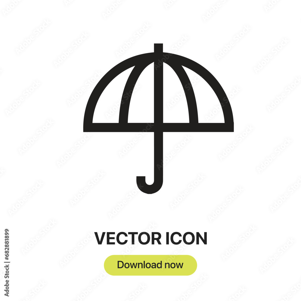 Poster umbrella icon vector. linear-style sign for mobile concept and web design. umbrella symbol illustrat
