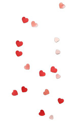 red hearts on white