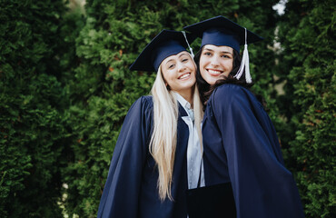 University Students Celebrating Success and Sharing Happiness in Beautiful Moments
