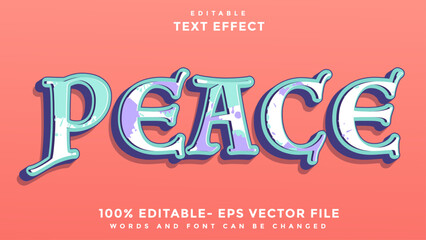 3d Grunge Texture Word Peace Editable Text Effect Design, Effect Saved In Graphic Style