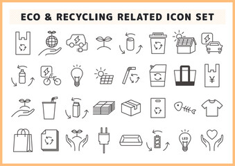 エコ・リサイクル関連のアイコン素材セット