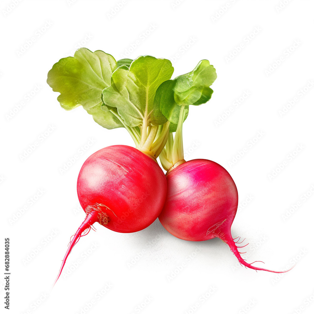 Wall mural radish isolated on white background