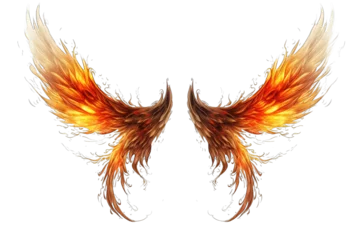 Foto op Canvas fire wings burn PNG isolated on white transparent background © MAXXIMA Graphica