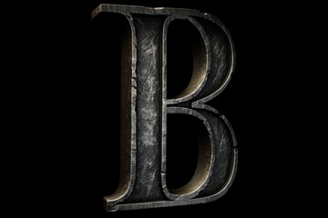 letter b, chalkboard style, on black background