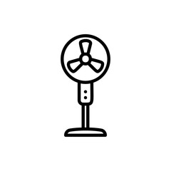 Obraz premium Floor fan vector icon. Vector sign in simple style isolated on white background.