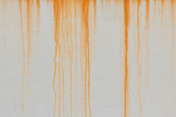 Rusty streaks rust on metal fence surface view old texture background, close-up