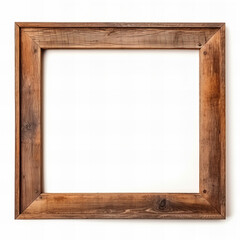 Wooden picture frame isolated on white background