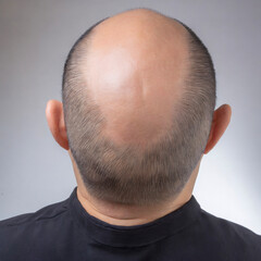 Fototapeta premium 髪の毛が薄い頭 中年男性