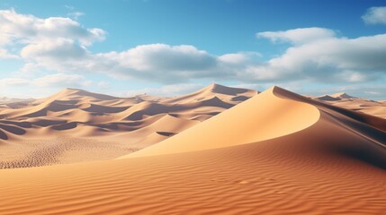 Fototapeta na wymiar Beautiful background of sand dunes and blue clouds.