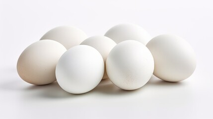 White eggs on a white background.