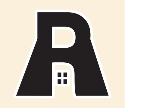 Real estate R letter logo template illustration sticker design icon. R logo sticker design, vector for construction, home, real estate, building, property.