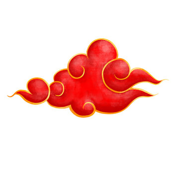 red golden sky chinese new year decoration vecter draw paint design