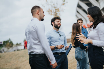 Collaborating Outdoors. Students Achieve Successful Results in University Project.