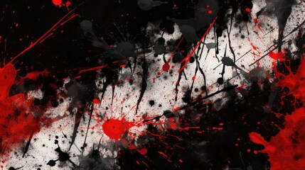 Illustration of dripping black red paint isolated on white background. similar to blood. oil splashes, drops and trail.