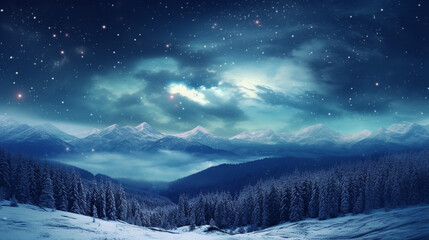 snowy peaks and tranquil forests: winter landscape magic