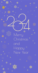 Fototapeta na wymiar christmas greeting card,, banner - Merry Christmas and New Year 2024