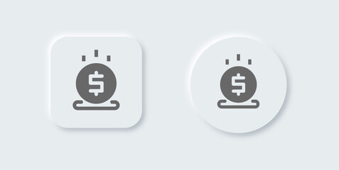 Reedem solid icon in neomorphic design style. Reward signs vector illustration.