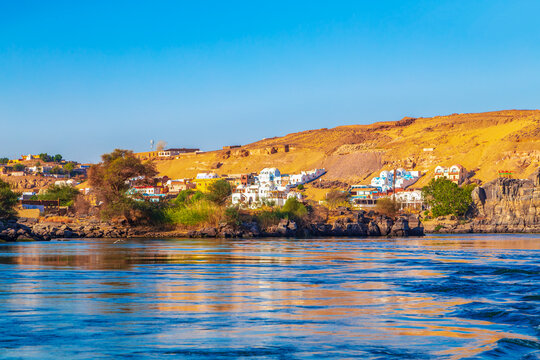 View of the famous Nubian village from the Nile.
