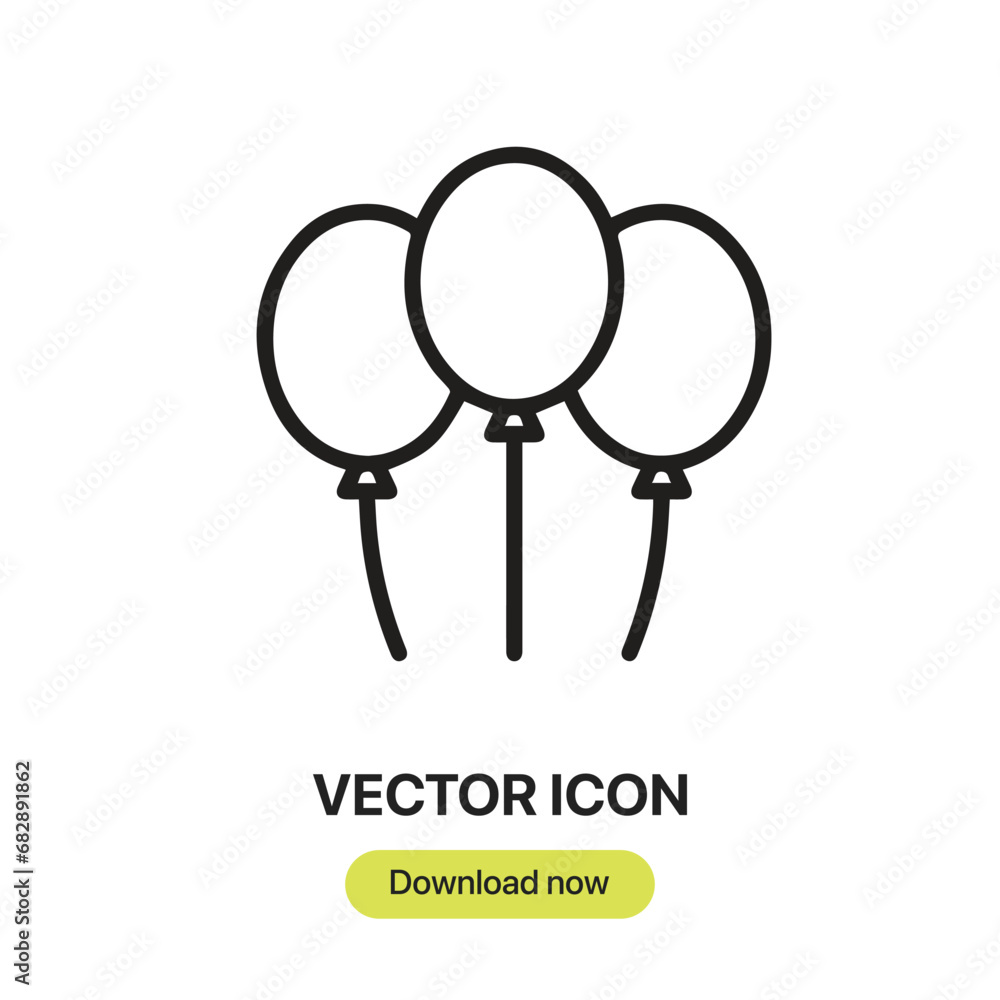 Aufkleber balloons icon vector. linear-style sign for mobile concept and web design. balloons symbol illustrat