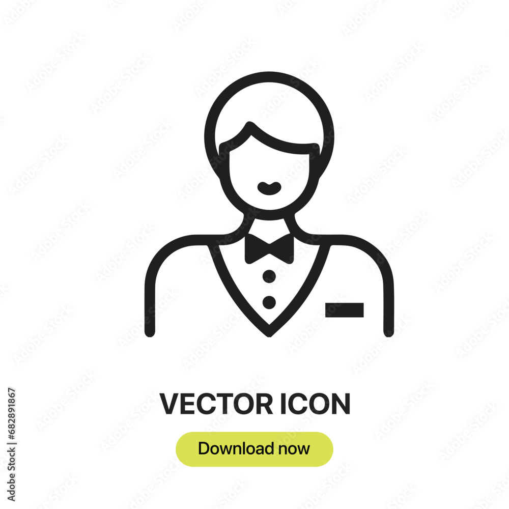 Leinwandbilder groom icon vector. linear-style sign for mobile concept and web design. groom symbol illustration. p
