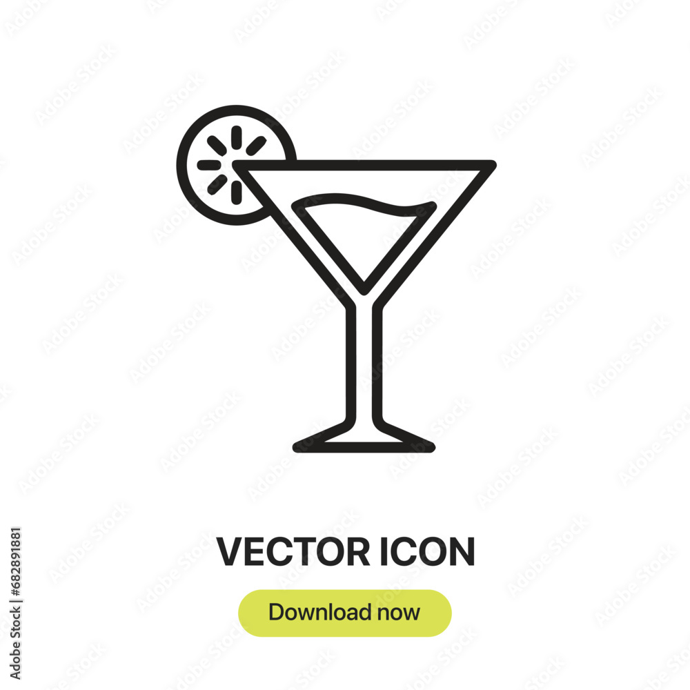 Poster drink icon vector. linear-style sign for mobile concept and web design. drink symbol illustration. p
