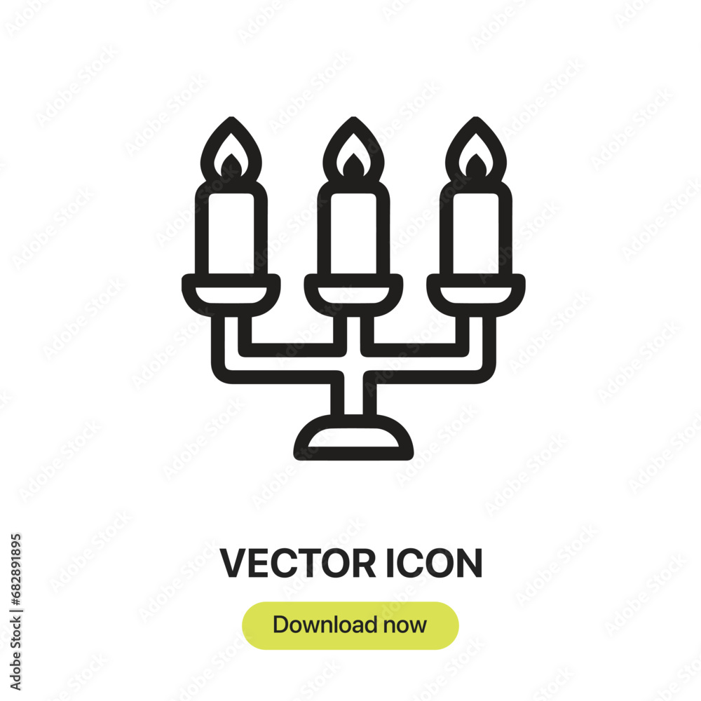 Poster candle icon vector. linear-style sign for mobile concept and web design. candle symbol illustration.