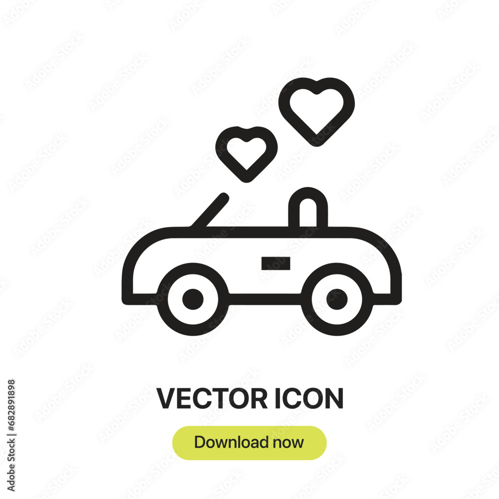 Leinwandbilder Car icon vector. Linear-style sign for mobile concept and web design. Car symbol illustration. Pixel vector graphics - Vector.