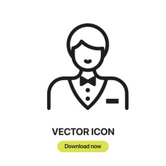 Groom icon vector. Linear-style sign for mobile concept and web design. Groom symbol illustration. Pixel vector graphics - Vector.