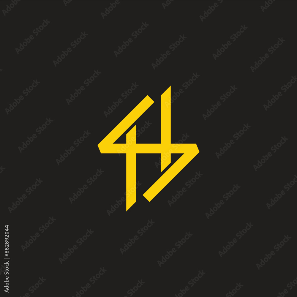 Poster sh overlap power line linked logo vector