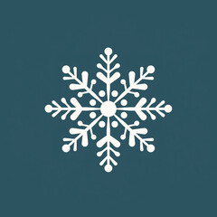 A minimalist ornament with a basic snowflake. Flat clean illustration style