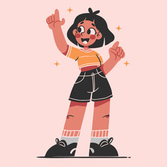 character of a person with a smile vector illustration