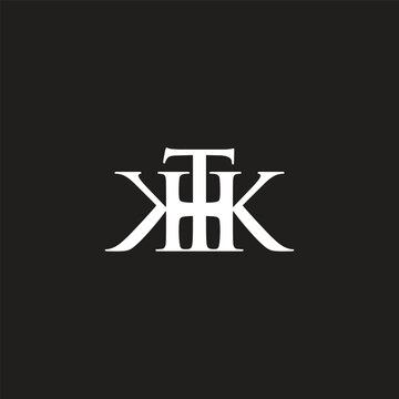 letter thk simple linked font logo vector