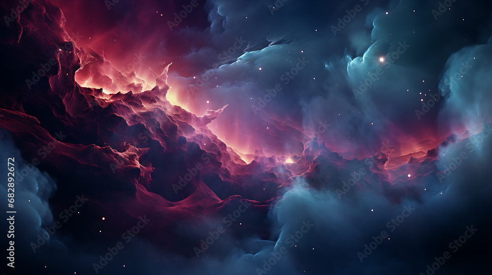 Wall mural Nebula galaxy background, cinematic lighning