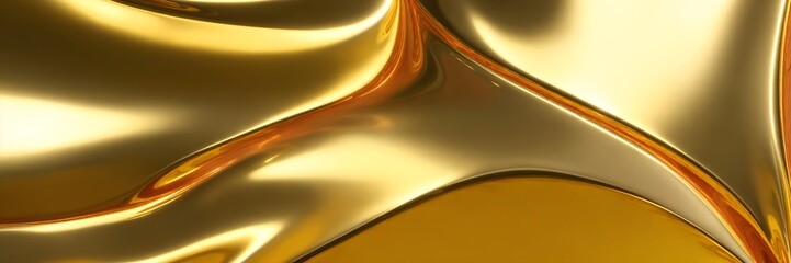 Shiny gold texture banner. Abstract background with golden waves.