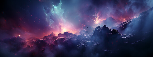 Nebula galaxy background, cinematic lighning