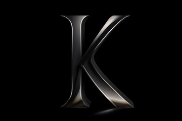 letter k, minimalist style, on black background